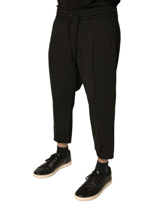 Pantalones jogger negros de lana para correr