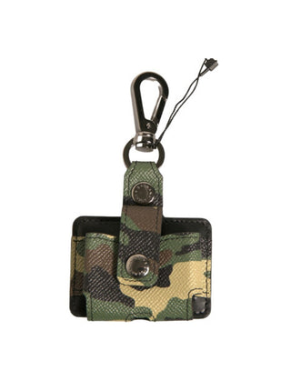 Funda para Airpods de cuero multicolor con camuflaje metálico