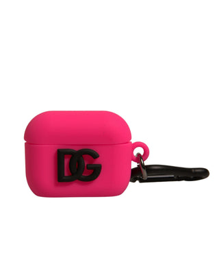 Funda para Airpods en silicona rosa con logo en relieve  