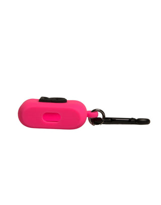 Funda para Airpods en silicona rosa con logo en relieve  
