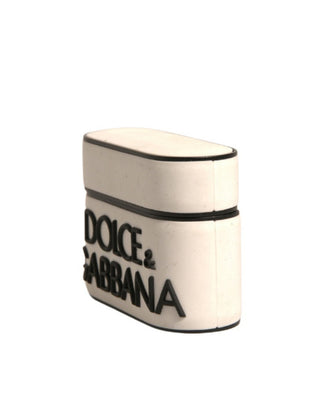 Funda para Airpods con placa de logo en relieve de PVC blanco  