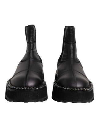 Schwarze Chelsea Boots aus Leder zum Hineinschlüpfen