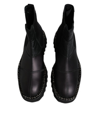 Schwarze Chelsea Boots aus Leder zum Hineinschlüpfen