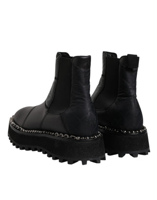 Schwarze Chelsea Boots aus Leder zum Hineinschlüpfen