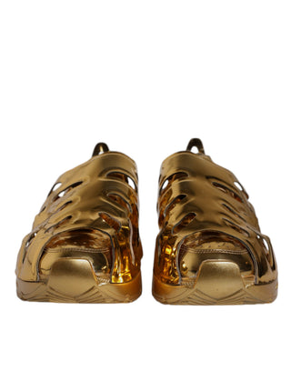 Zapatillas bajas de cuero dorado Daymaster