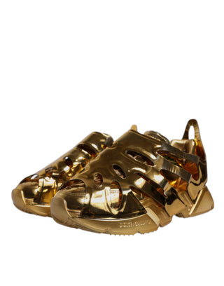 Zapatillas bajas de cuero dorado Daymaster