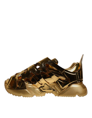 Zapatillas bajas de cuero dorado Daymaster
