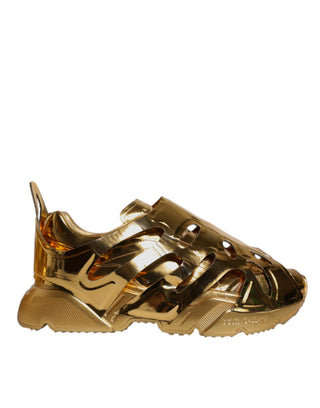 Zapatillas bajas de cuero dorado Daymaster