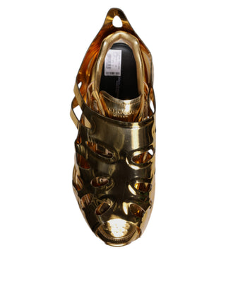 Zapatillas bajas de cuero dorado Daymaster