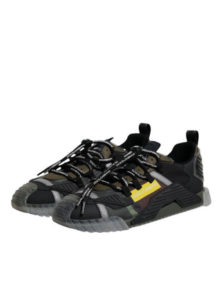 Zapatillas bajas negras con camuflaje verde NS1