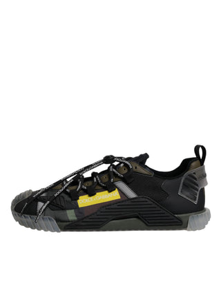 Zapatillas bajas negras con camuflaje verde NS1
