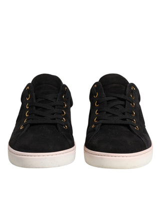 Schwarze Logo-Sneaker für Herren aus Wildleder