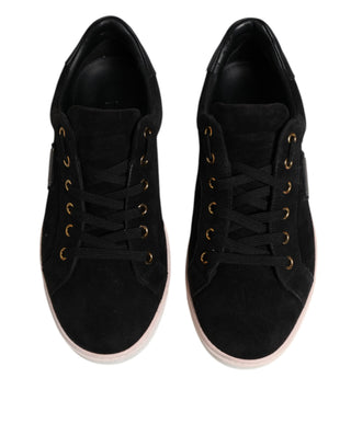 Schwarze Logo-Sneaker für Herren aus Wildleder