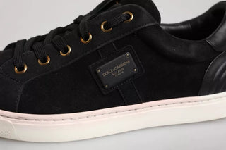 Schwarze Logo-Sneaker für Herren aus Wildleder