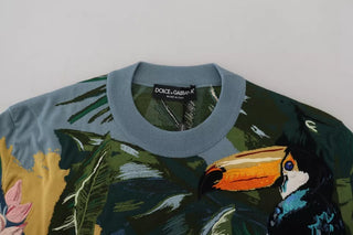 Jungle Woll-Seide Pullover mit Logo