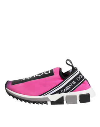 Zapatillas Sorrento fucsia y blancas sin cordones