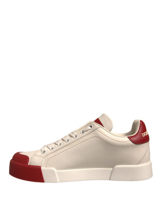 Schuhe Weiße Leder-Portofino-Sneakers mit Logo