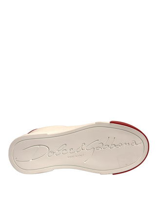 Schuhe Weiße Leder-Portofino-Sneakers mit Logo