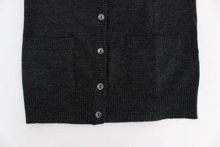 Cárdigan de Lana Gris con Botones