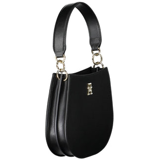 Bolso de mano de poliéster negro