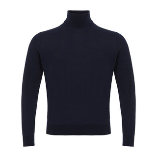 Suéter de cuello alto azul de cachemira