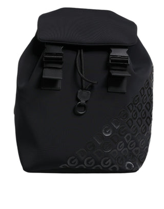 Schwarzer Neopren-Nylon-Rucksack mit DG-Logo