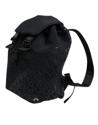 Schwarzer Neopren-Nylon-Rucksack mit DG-Logo
