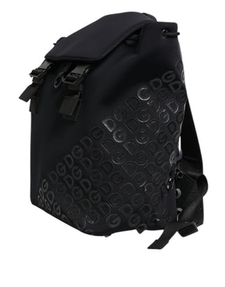Mochila escolar negra de neopreno y nylon con logo DG