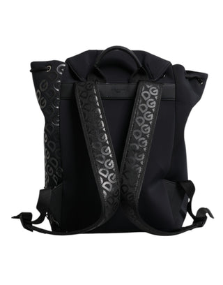 Mochila escolar negra de neopreno y nylon con logo DG