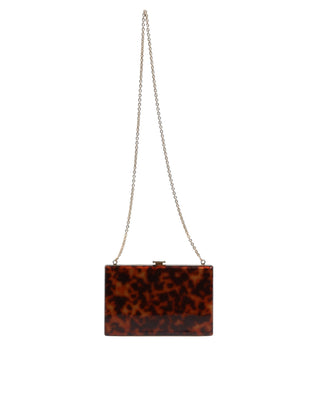 Bolso de mano marrón de cuero para noche y cruzado