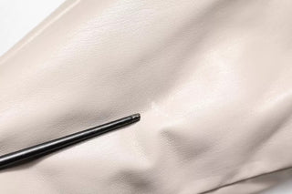 Beige Full Zip Hooded Long Sleeves Casual Coat Jacket