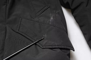 Black Hooded Long Sleeves Fur Shearling Coat Jacket