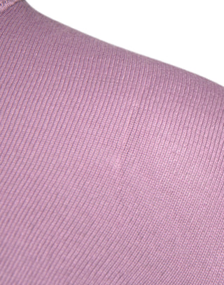 Lila Rollkragenpullover aus Wolle mit langen Ärmeln