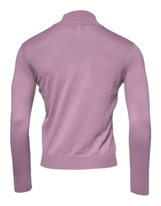 Lila Rollkragenpullover aus Wolle mit langen Ärmeln