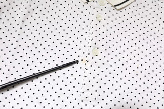 White Polka Dot Cotton Collared Polo T-shirt