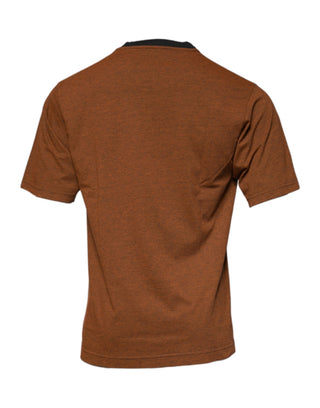 Camiseta marrón de poliéster con logo DG y cuello redondo