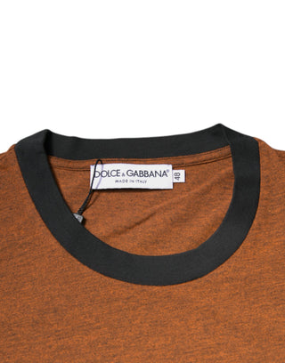 Camiseta marrón de poliéster con logo DG y cuello redondo