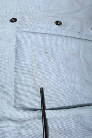 Blaues Baumwoll-Button-Down-Freizeit-Poloshirt für Herren
