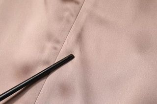Rosa Satin Langarm Etui Wickel-Minikleid