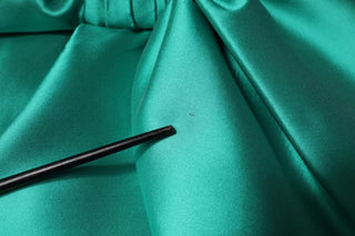 Green Satin Polyester Sleeveless V-neck Layered Dress