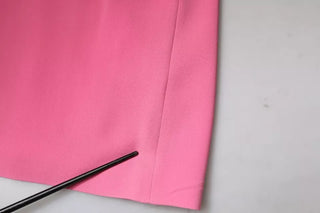 Vestido mini rosa de viscosa con mangas cortas y espalda descubierta  