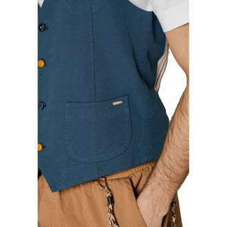 Blaue Baumwollweste