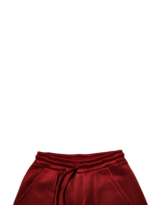 Bermudas de viscosa y nailon burdeos de cintura media