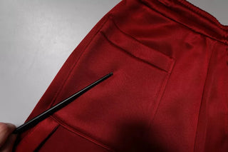 Bermudas de viscosa y nailon burdeos de cintura media