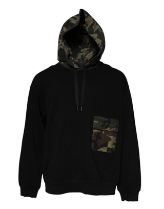 Sudadera con capucha con camuflaje negro