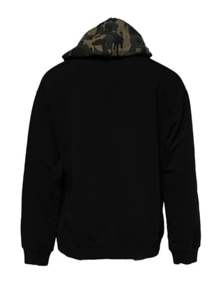 Sudadera con capucha con camuflaje negro