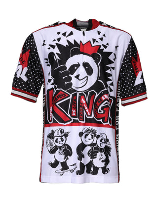 Camiseta con cremallera y cuello con estampado multicolor King Panda