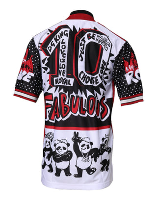 Camiseta con cremallera y cuello con estampado multicolor King Panda