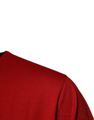 Camiseta de algodón con cuello redondo y corona de logo roja