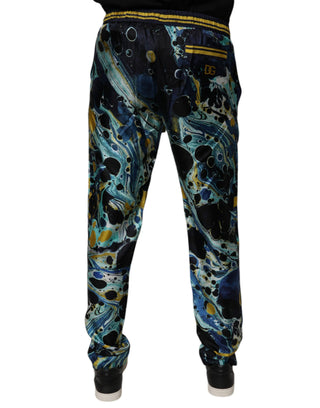 Pantalones jogger con estampado mármol multicolor